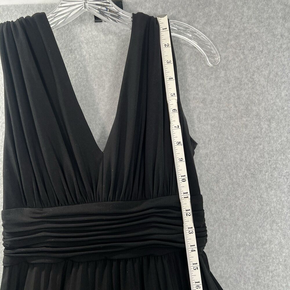 Suzi Chin Maggy Boutique Pleated Little Black Dress Cocktail Dinner 4 - Picture 12 of 16